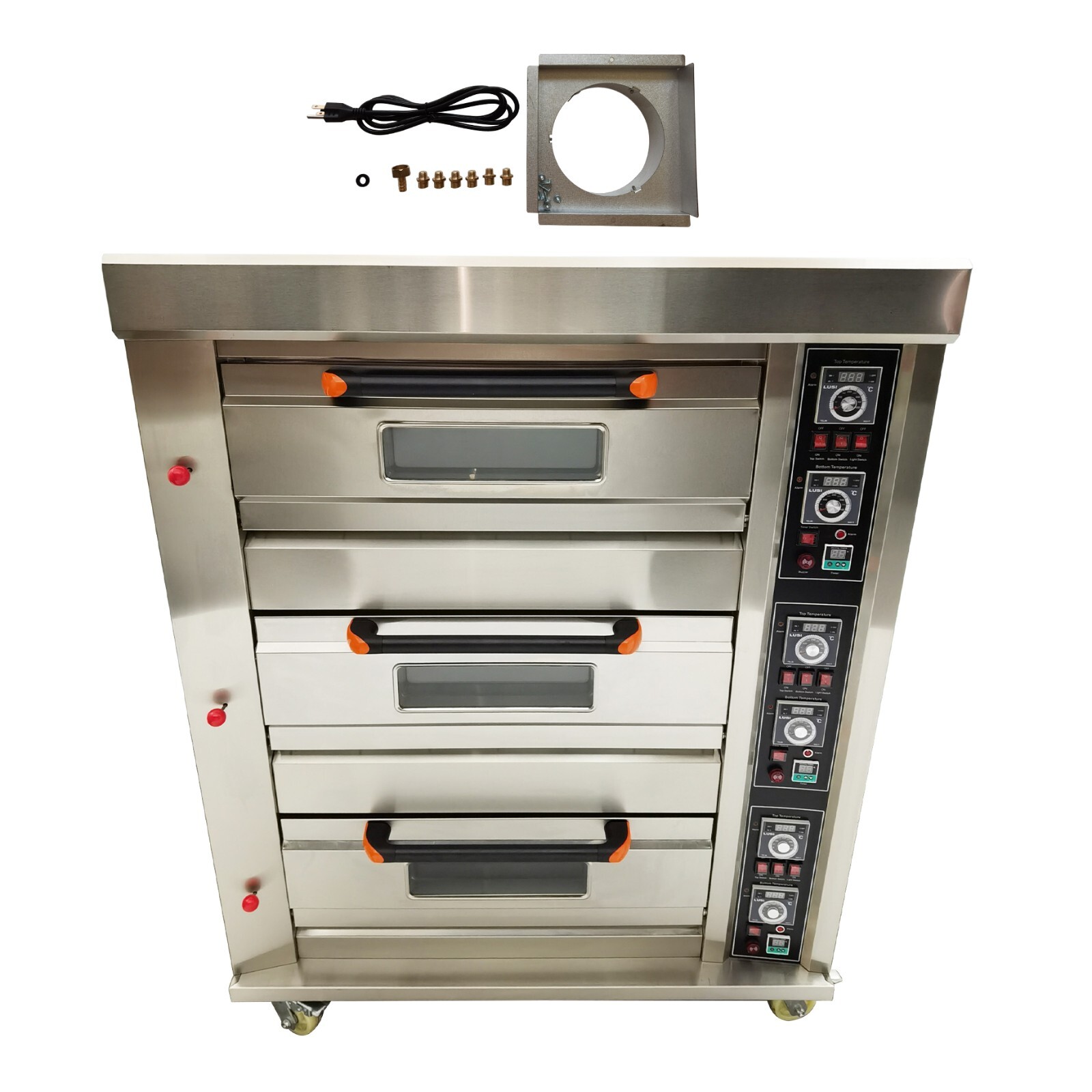 110V 300W Electric Gas Pizza Oven 32℉-752℉ 3-Layers 6-Baking Sheet Oven