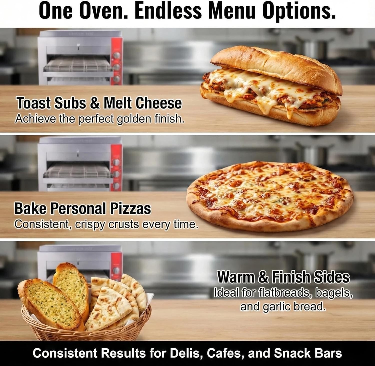 Easyrose Countertop Pizza Conveyor Toaster Bread Oven Machine Commercial Kitchen
