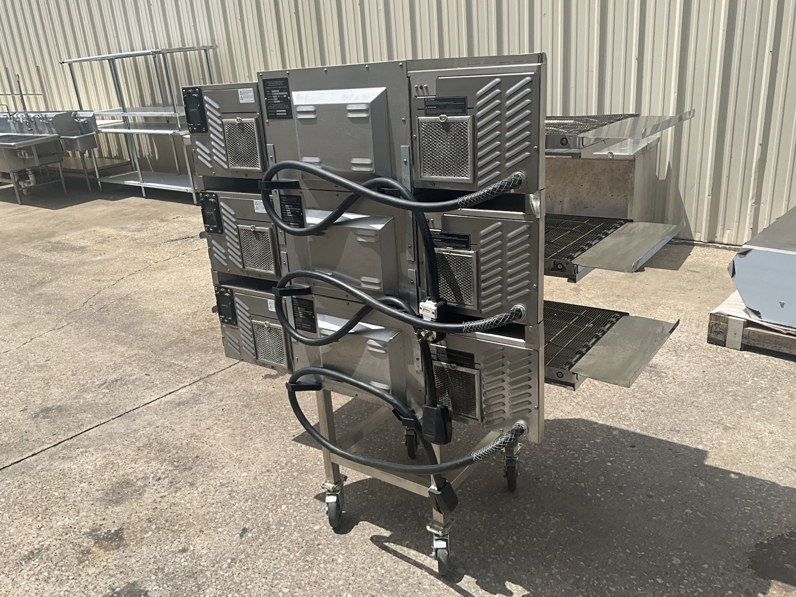 2025 TurboChef HHC2020 High Speed Conveyor Triple Stack Pizza Oven with stand B