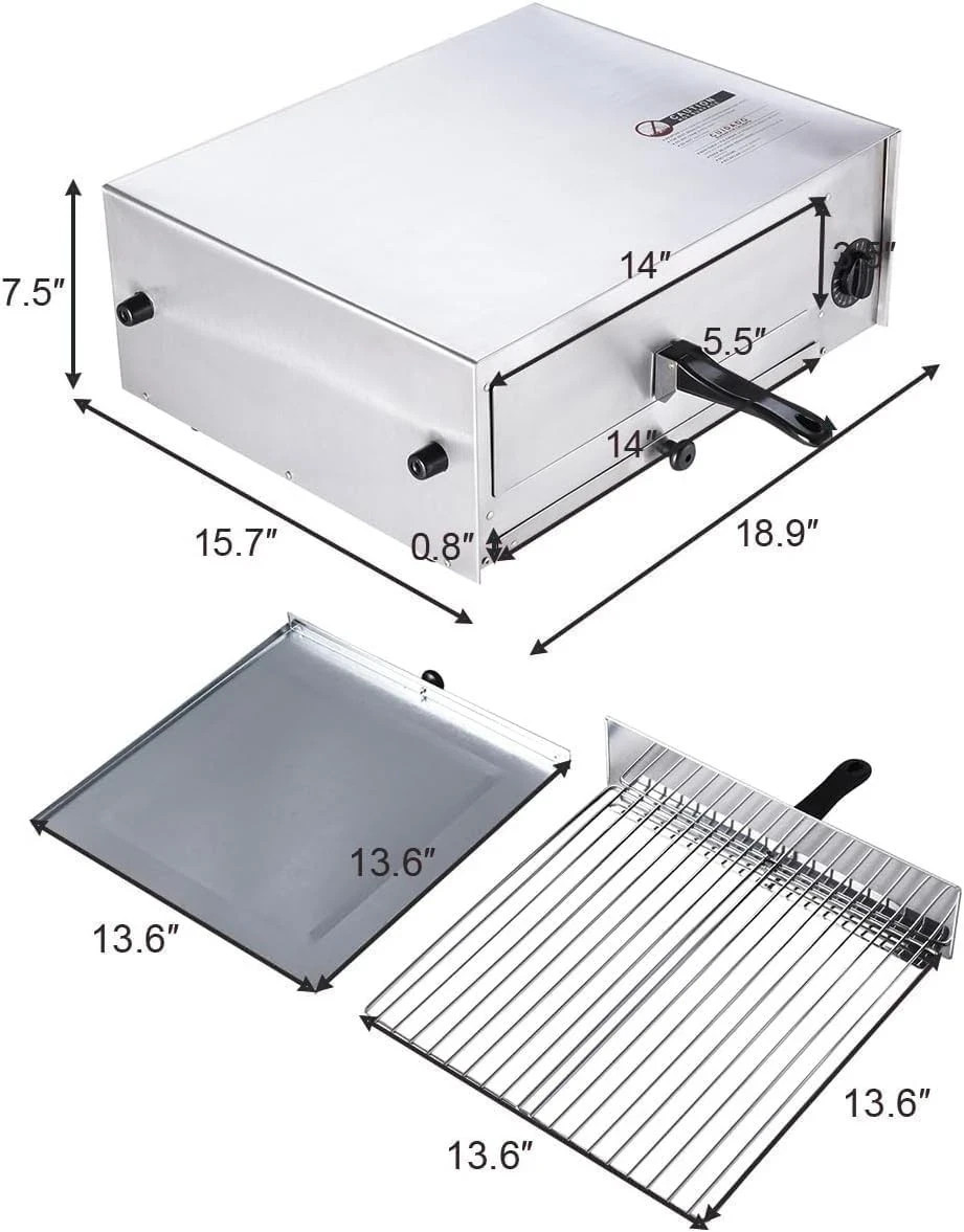 Electric Pizza Oven Stainless Steel Pizza Baker for Kitchen Commercial Use, S…