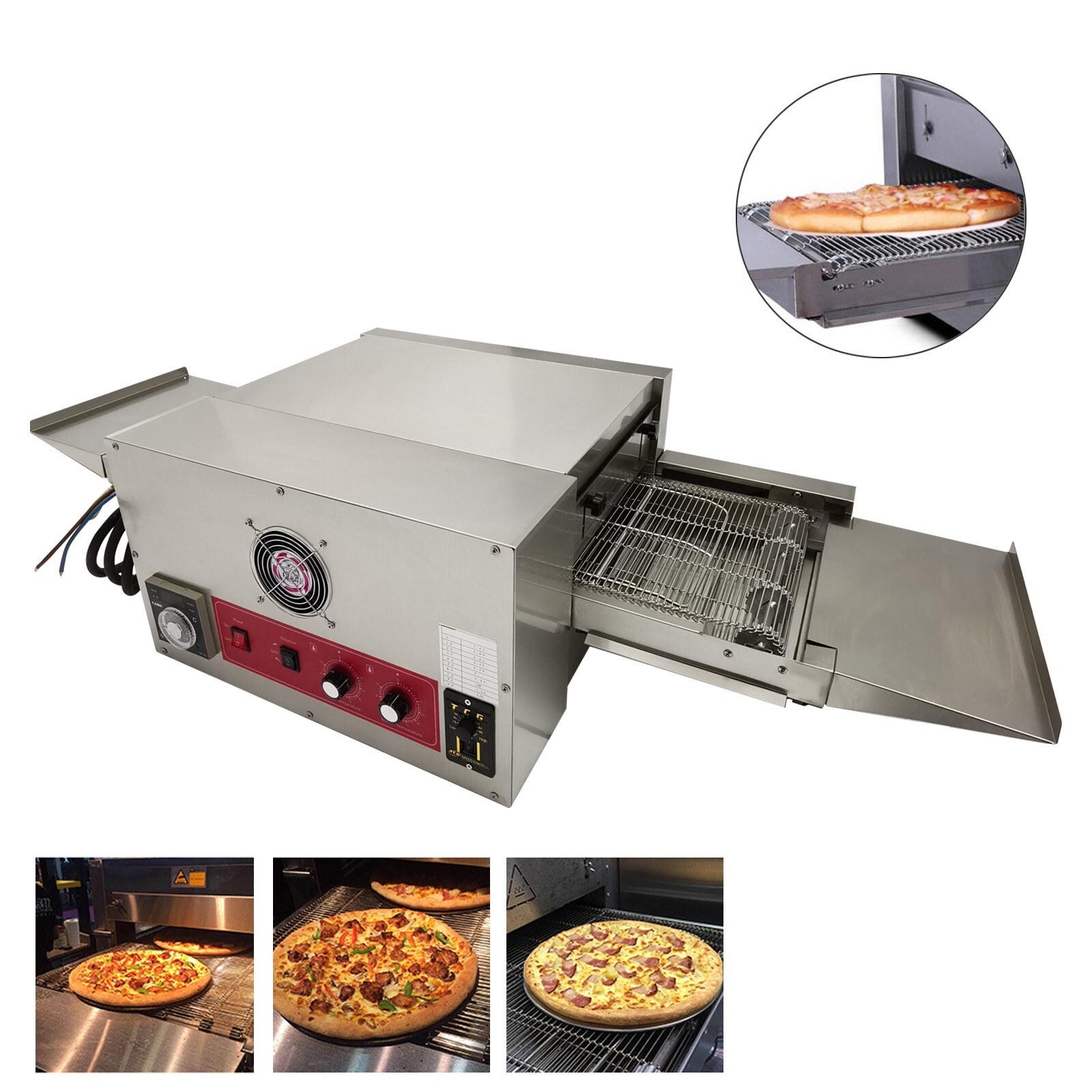 Commercial Chain Conveyor Pizza Oven Electric Baking Oven for Bread Cookies 220V