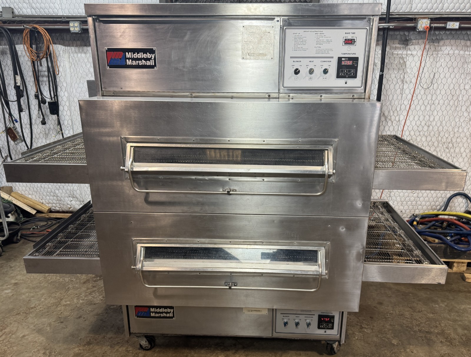 Middleby Marshall PS360 Doublestack Wide Body Gas Pizza Conveyor Oven