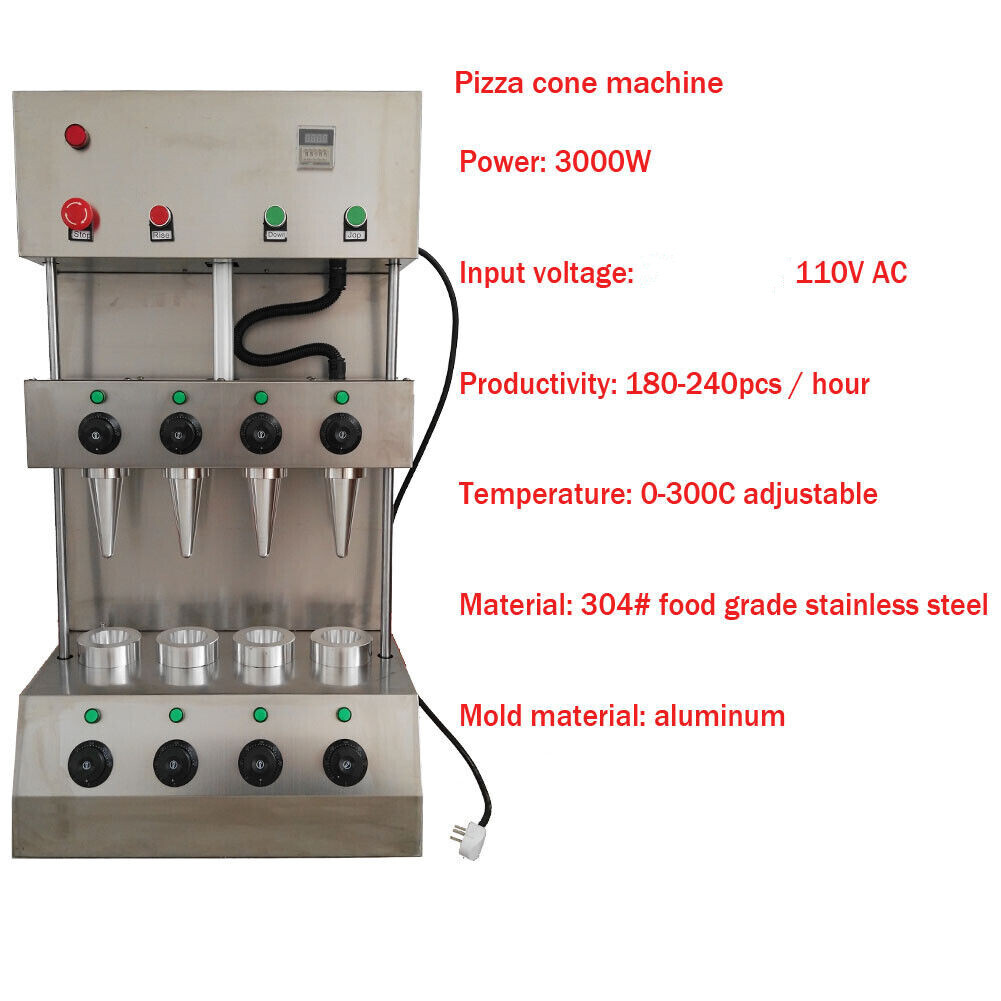 4 Heads Electric Cone Pizza Making Machine Pizza Ice Cream Cone Forming Machine