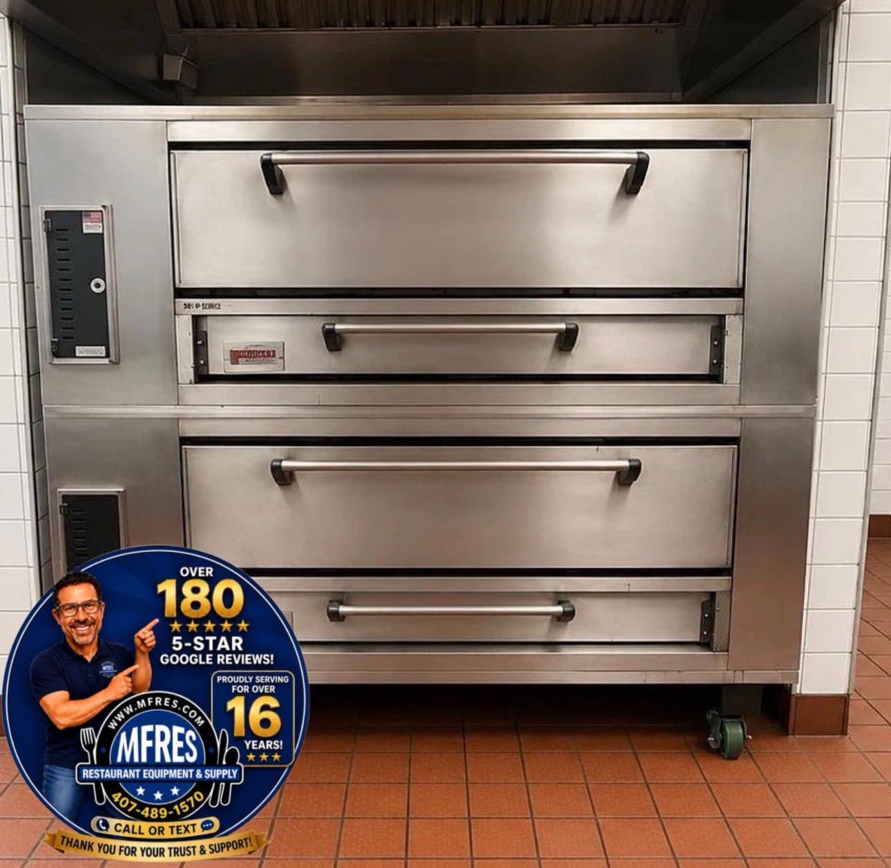 MARSAL & SONS Model SD1060 Double Deck LP Gas Pizza Oven Nice Bricks WORKING!