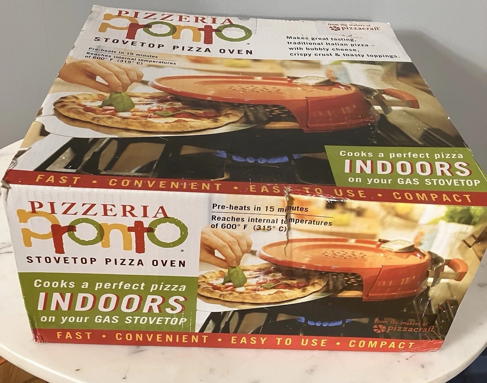 Pizzeria Pronto Stovetop Pizza Oven by Pizzacraft – Indoor Gas Range Pizza Maker