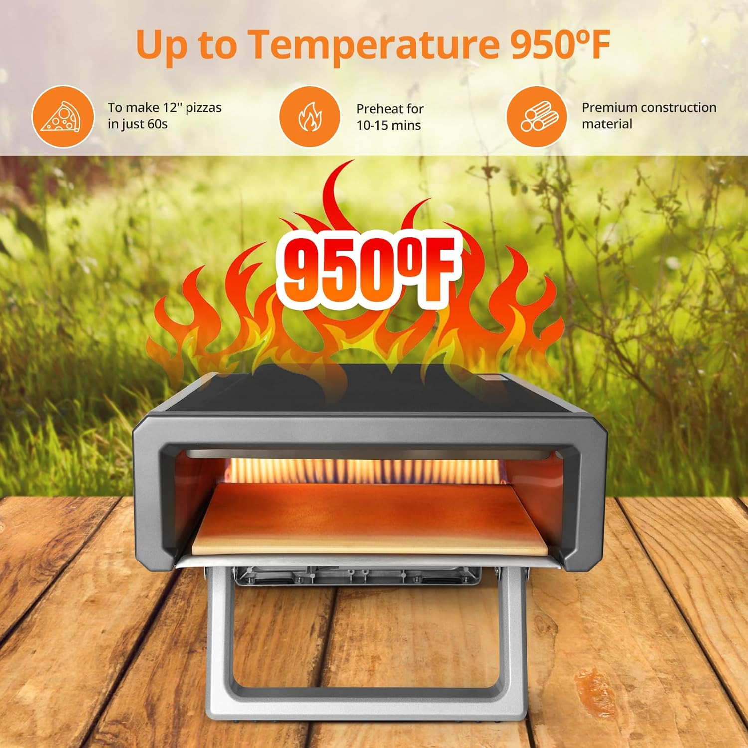 Pizza Oven with 12″ Pizza Barbecue Oven – Portable Pizza Oven, Gas Pizza Oven wi