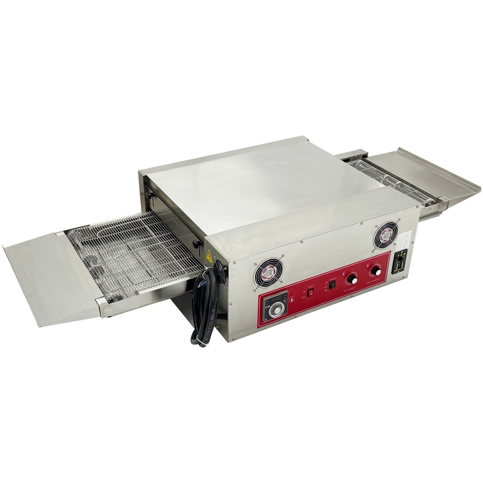 220V 18″ Countertop Chain-Type Electric Straight Tube Pizza Oven Baking Oven