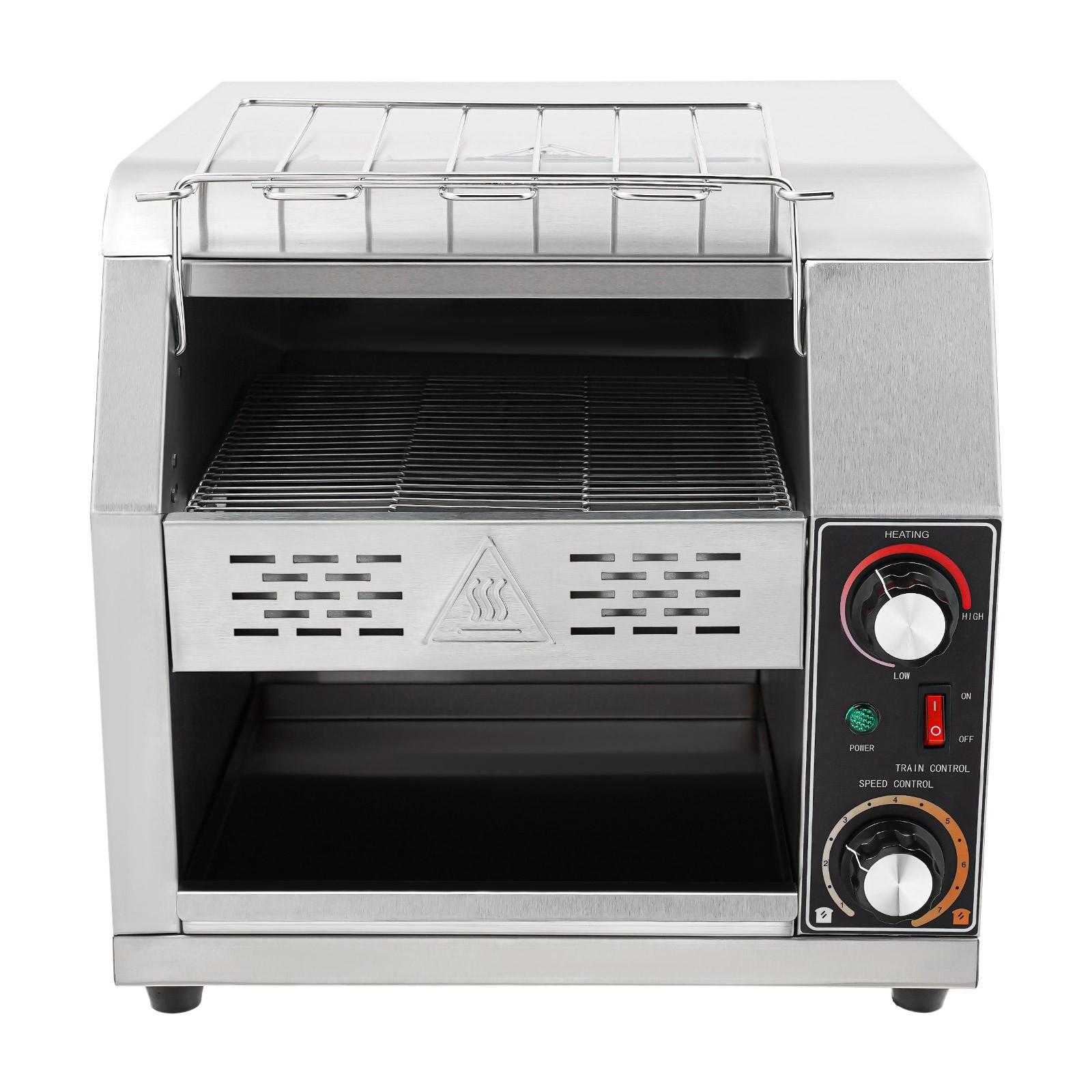 1900W Commercial Conveyor Bread Oven with Temp & Speed Control Stainless Steel