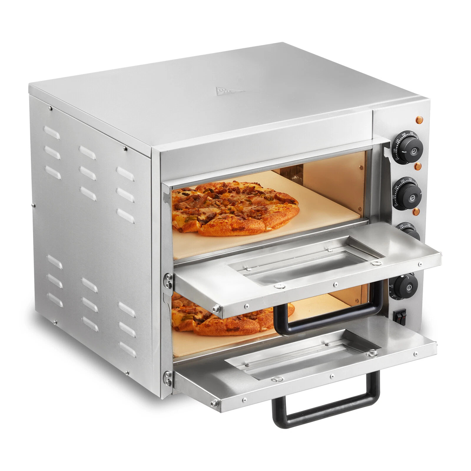 Electric Pizza Oven Countertop 16″ Double Deck Commercial Pizza Maker 110V 3000W