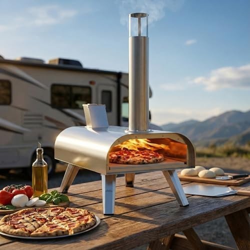 12″ Multi-Fuel Outdoor Pizza Oven – Wood, Gas, Electric