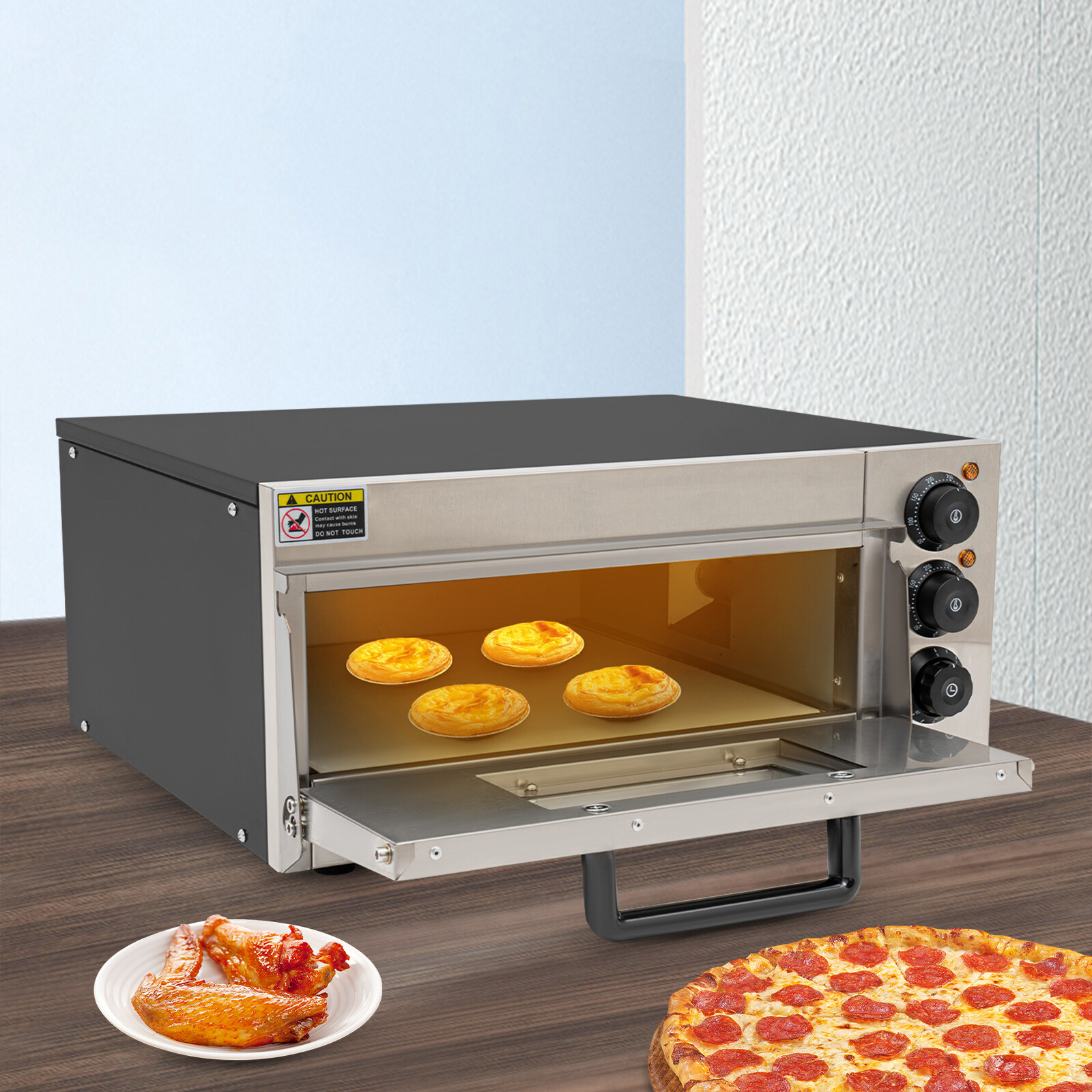 Indoor Electric Countertop Pizza Oven 1800w 20l/5.28gal Commercial Pizza Oven