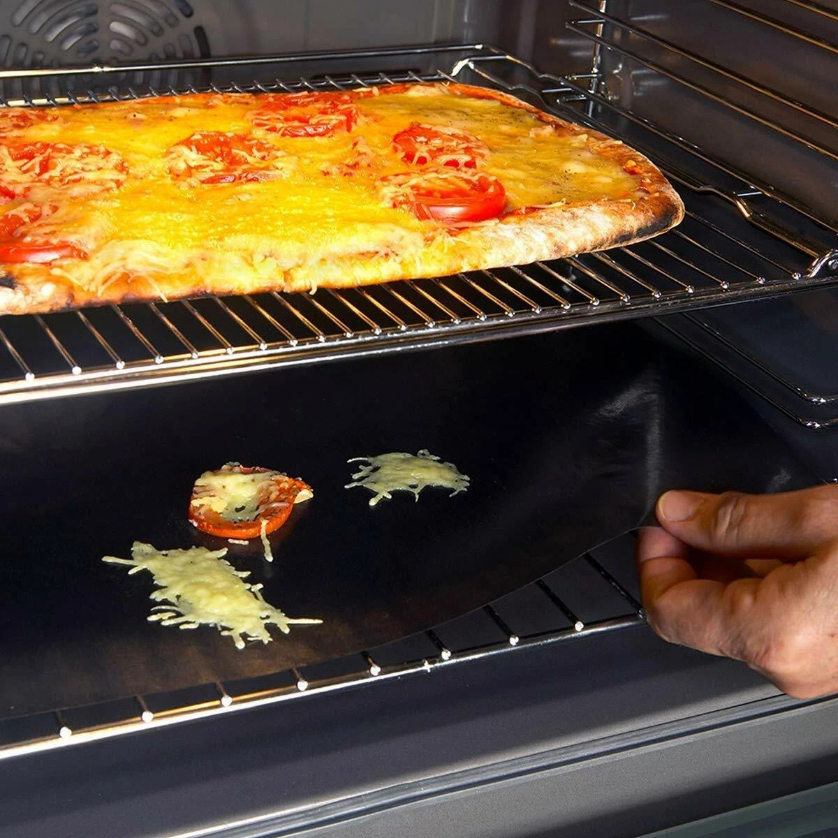 Pack of 4 Large Thick Non Stick Oven Liners Mat Heavy Duty