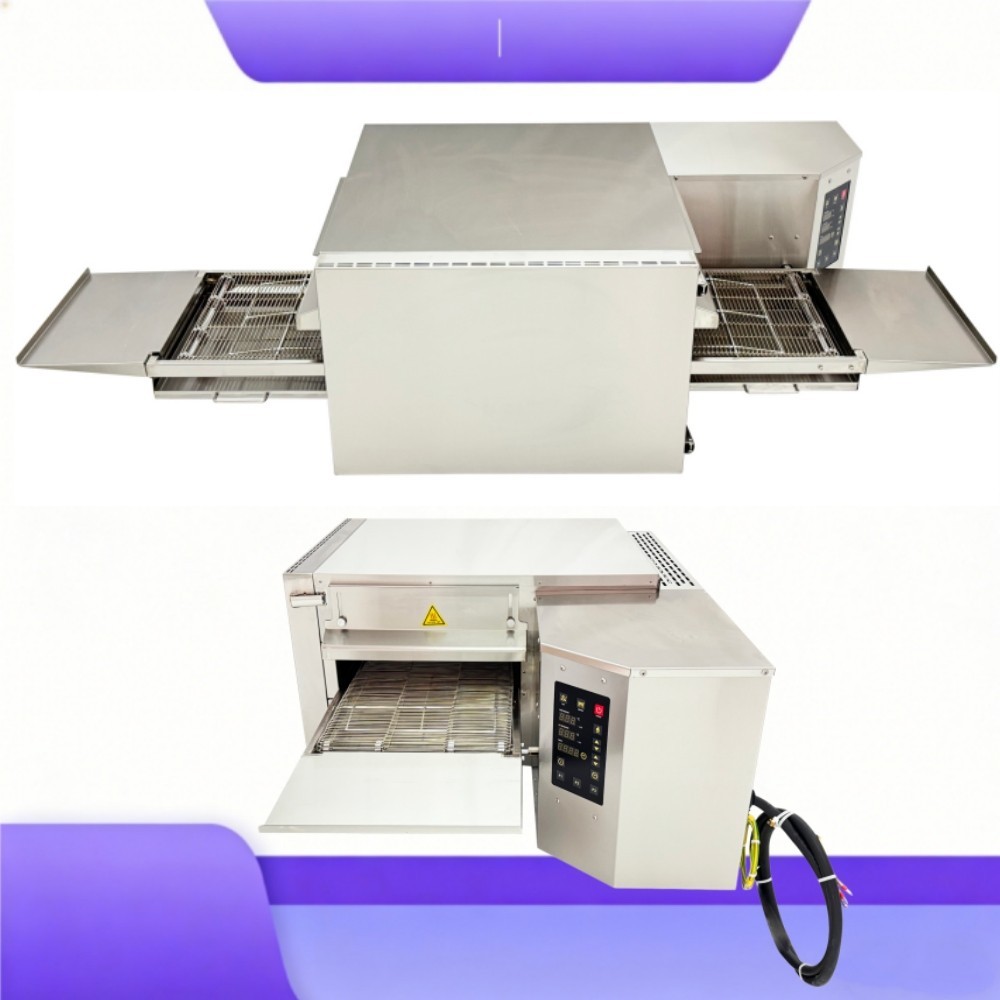 Hot Air Circulation Commercial Pizza Oven 9KW Fast Baking Conveyor Pizza Making