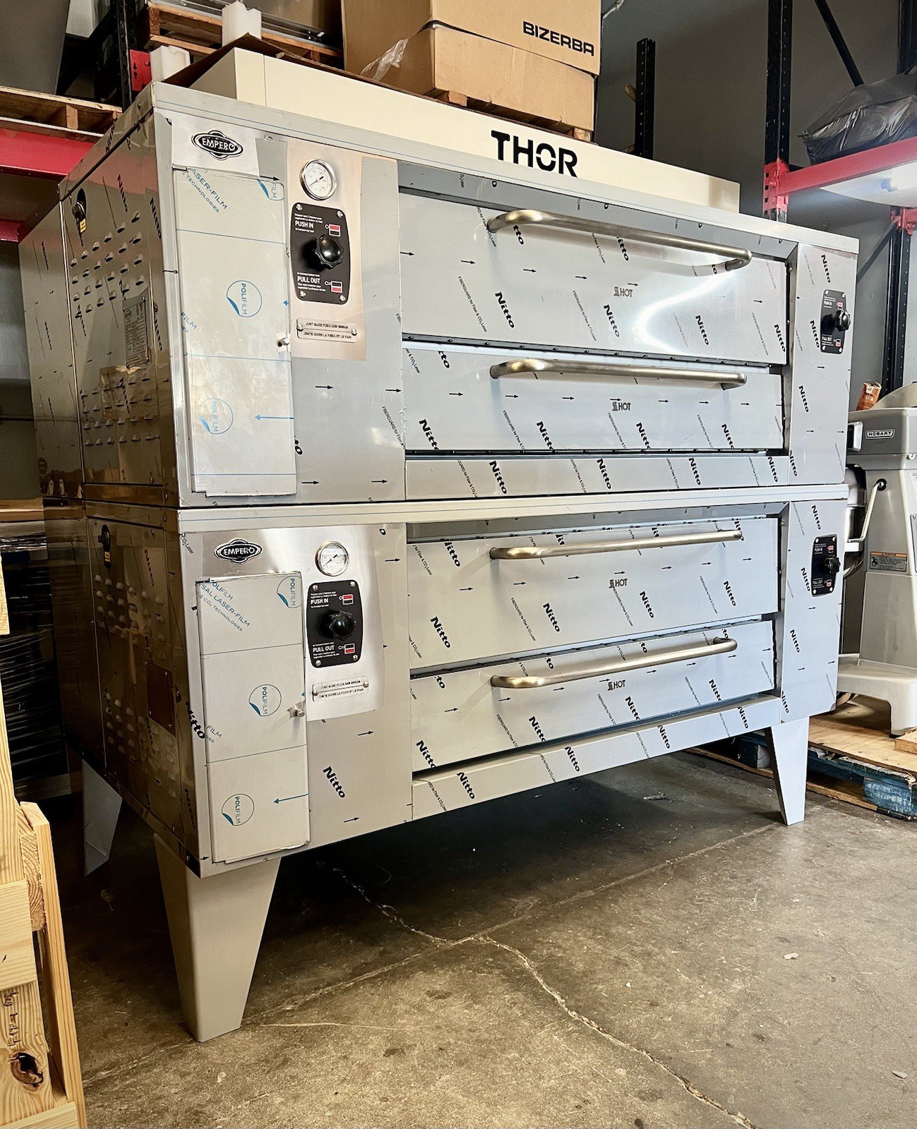 Empero Kosova Bakers Perfect Double Deck Natural Gas Pizza Ovens Brand New