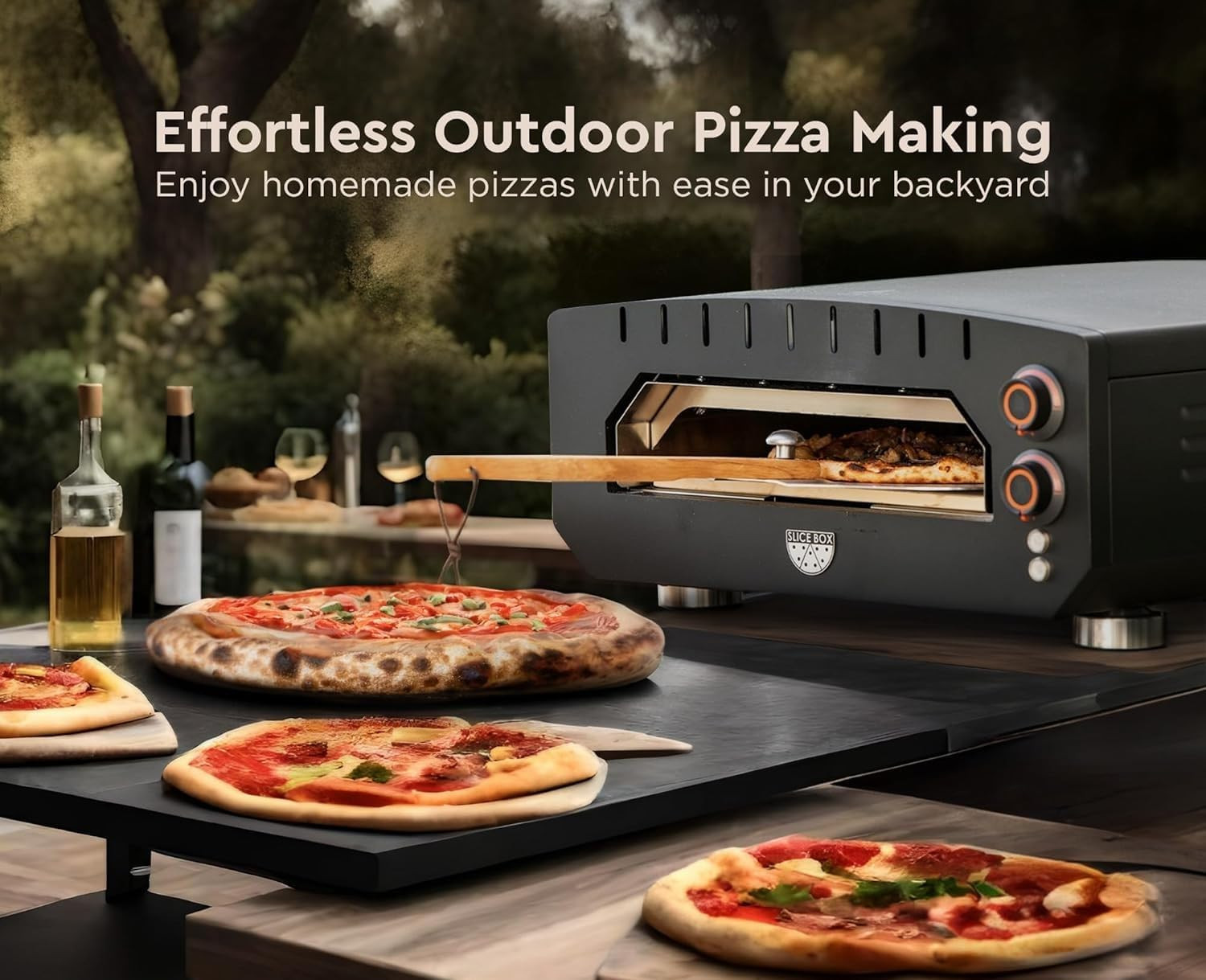 Outdoor Electric Pizza Oven, Countertop Cooking, Heats up to 750 Degrees, Ready-