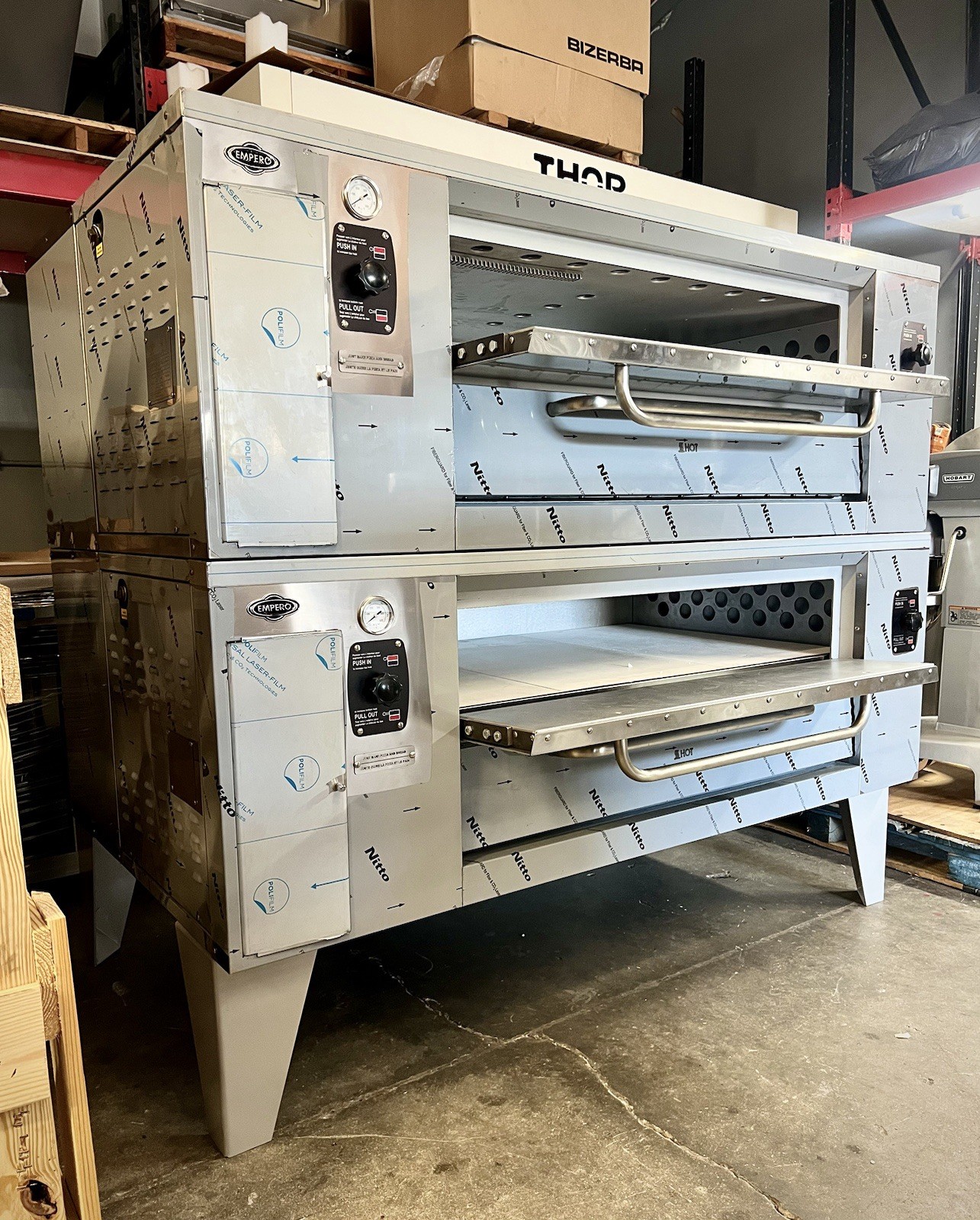 Empero Kosova Bakers Perfect Double Deck Natural Gas Pizza Ovens Brand New
