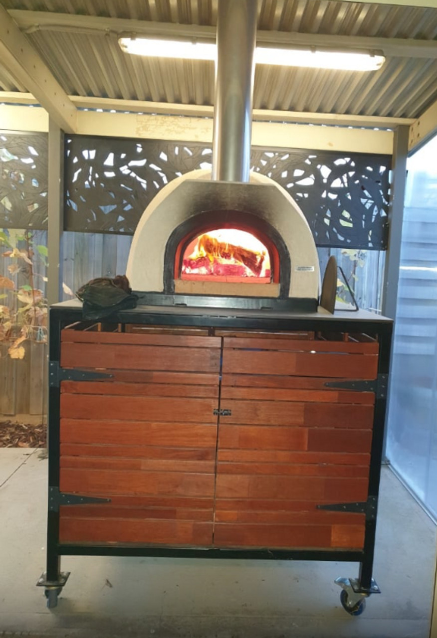 Vera Pizza Ovens Autentico OP50 – Black Front, Stainless Trim- Wood Fired Pizza