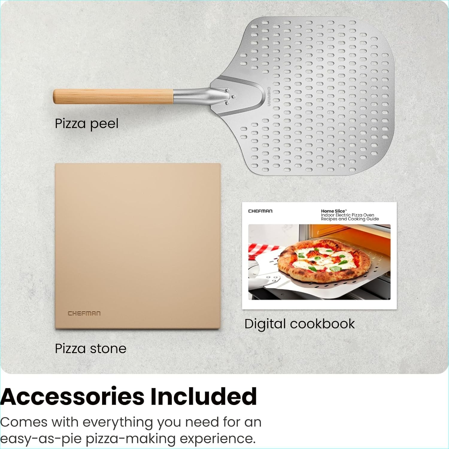 High-Heat Indoor Pizza Oven – Enjoy Perfect Pizzas with Stone and Peel Included