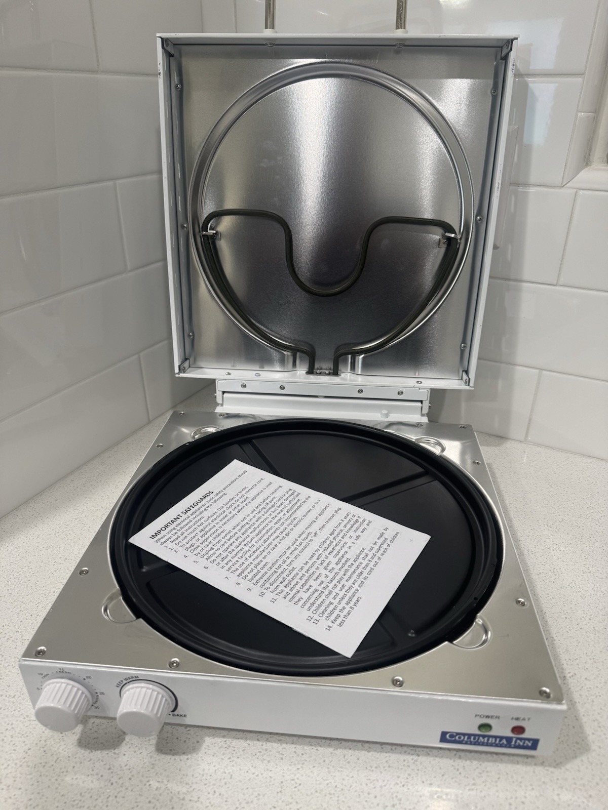 Colombia Inn Pizza Box Countertop Pizza Oven with 12″ Rotating Pan