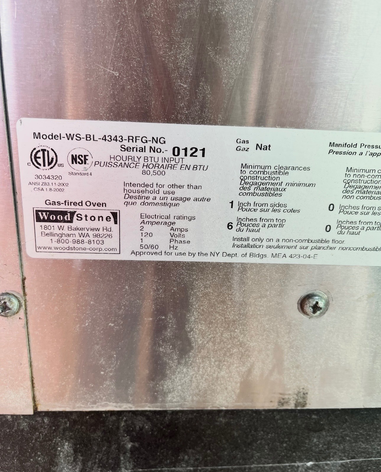 Woodstone WS-BL-4343-RFG-NG 2021 Pizza Oven Natural Gas