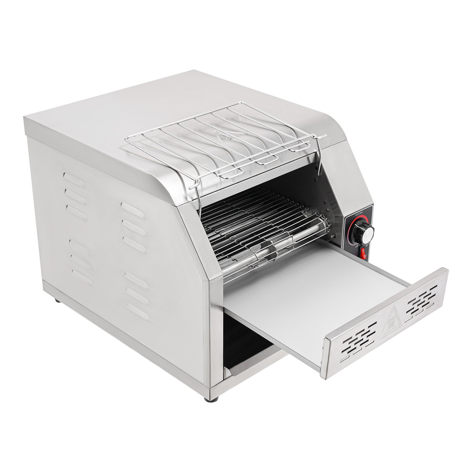 1900W Commercial Conveyor Bread Oven with Temp & Speed Control Stainless Steel
