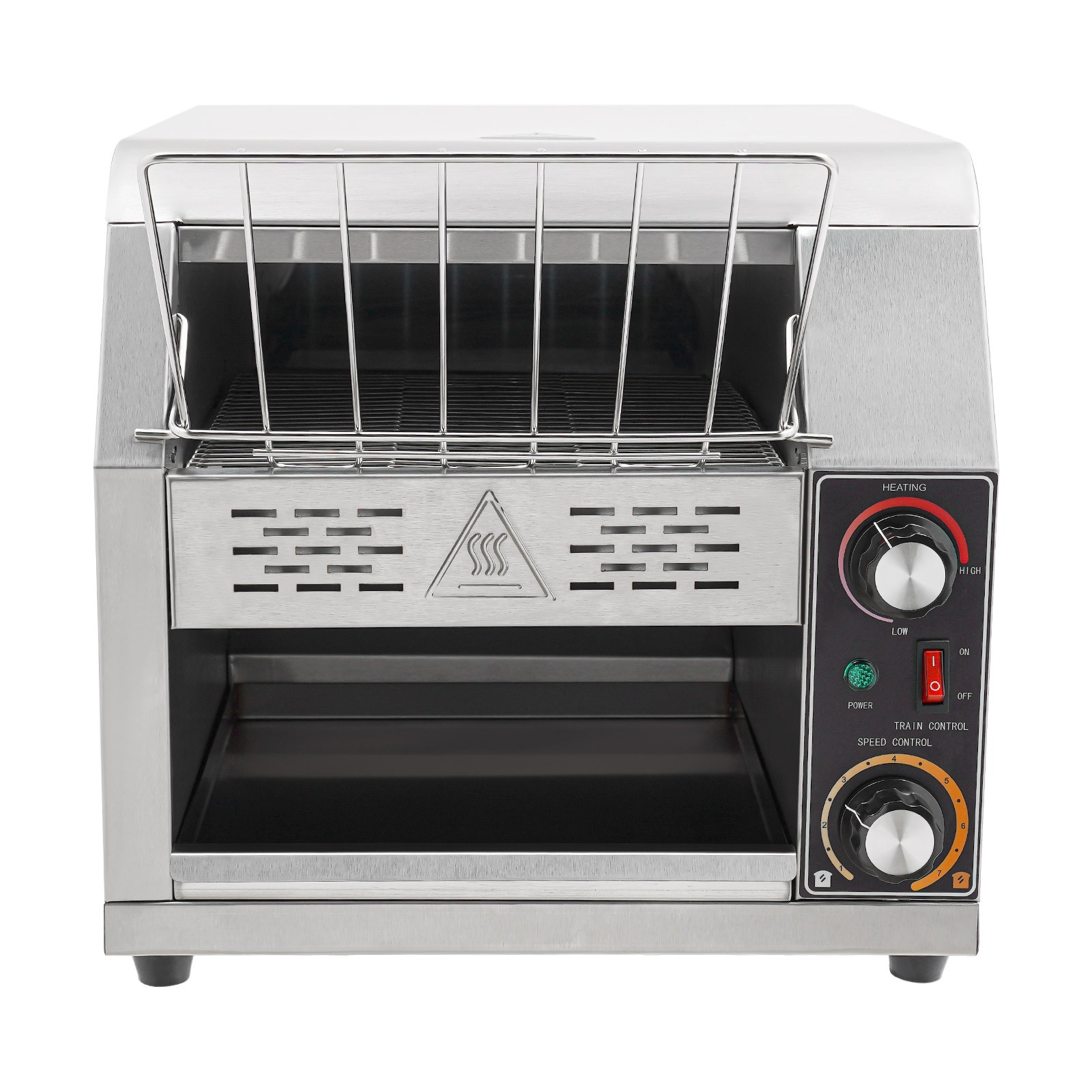 1900W Commercial Conveyor Bread Oven with Temp & Speed Control Stainless Steel
