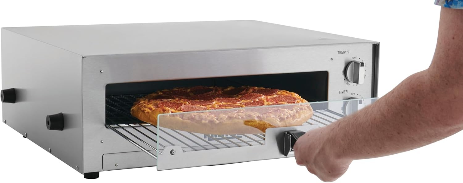 Kratos 29M-037 16″ Commercial Electric Countertop Pizza Oven, with Glass Door