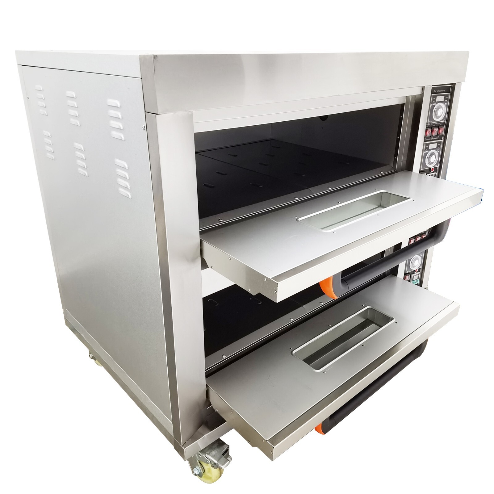220V Commercial Stainless Steel Large Double Oven Electric Pizza Oven Bread Oven