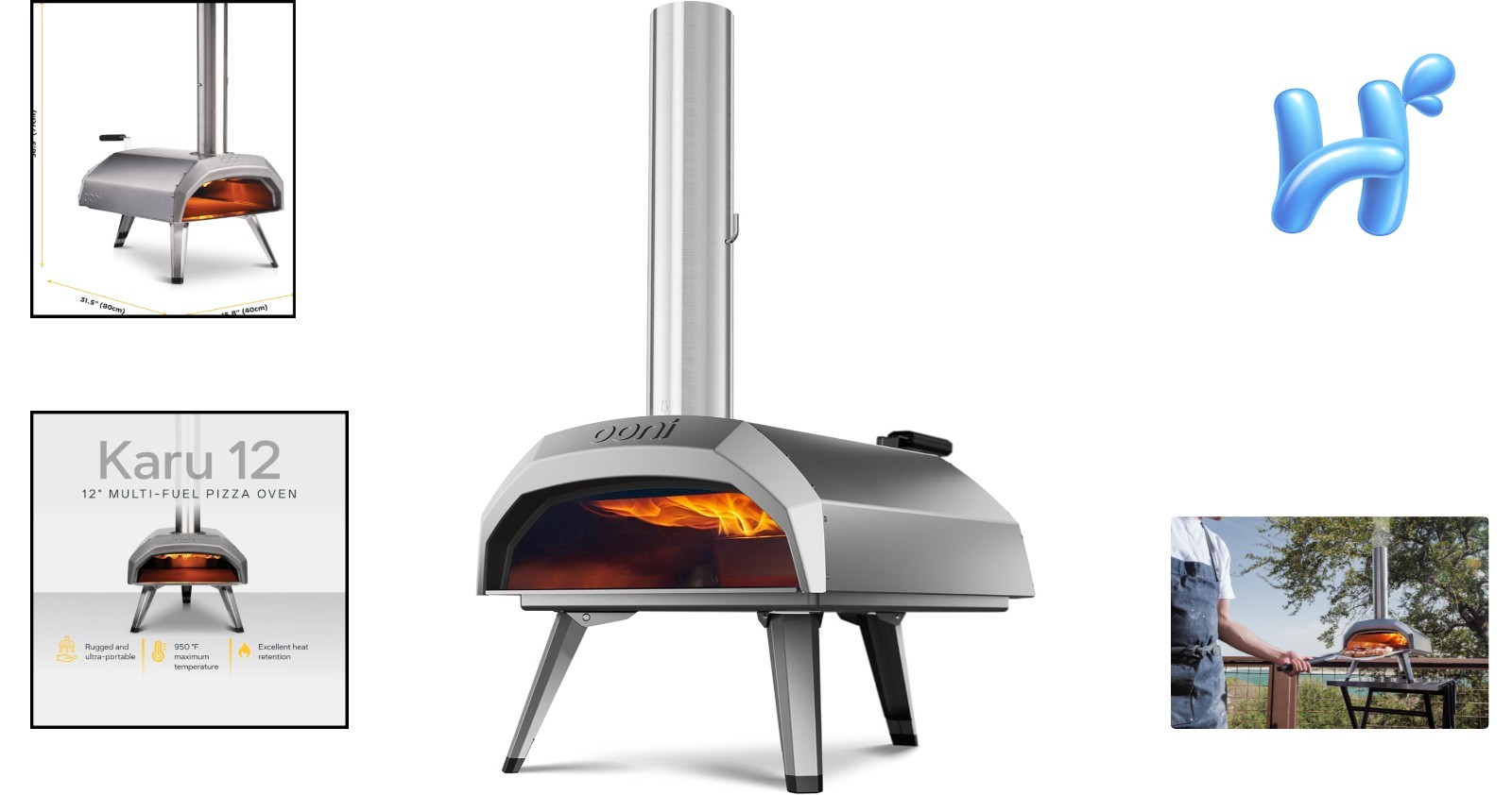 Gourmet Multi-fuel Outdoor Pizza Oven: Cooks 12-Inch Pizzas in Just 60 Seconds