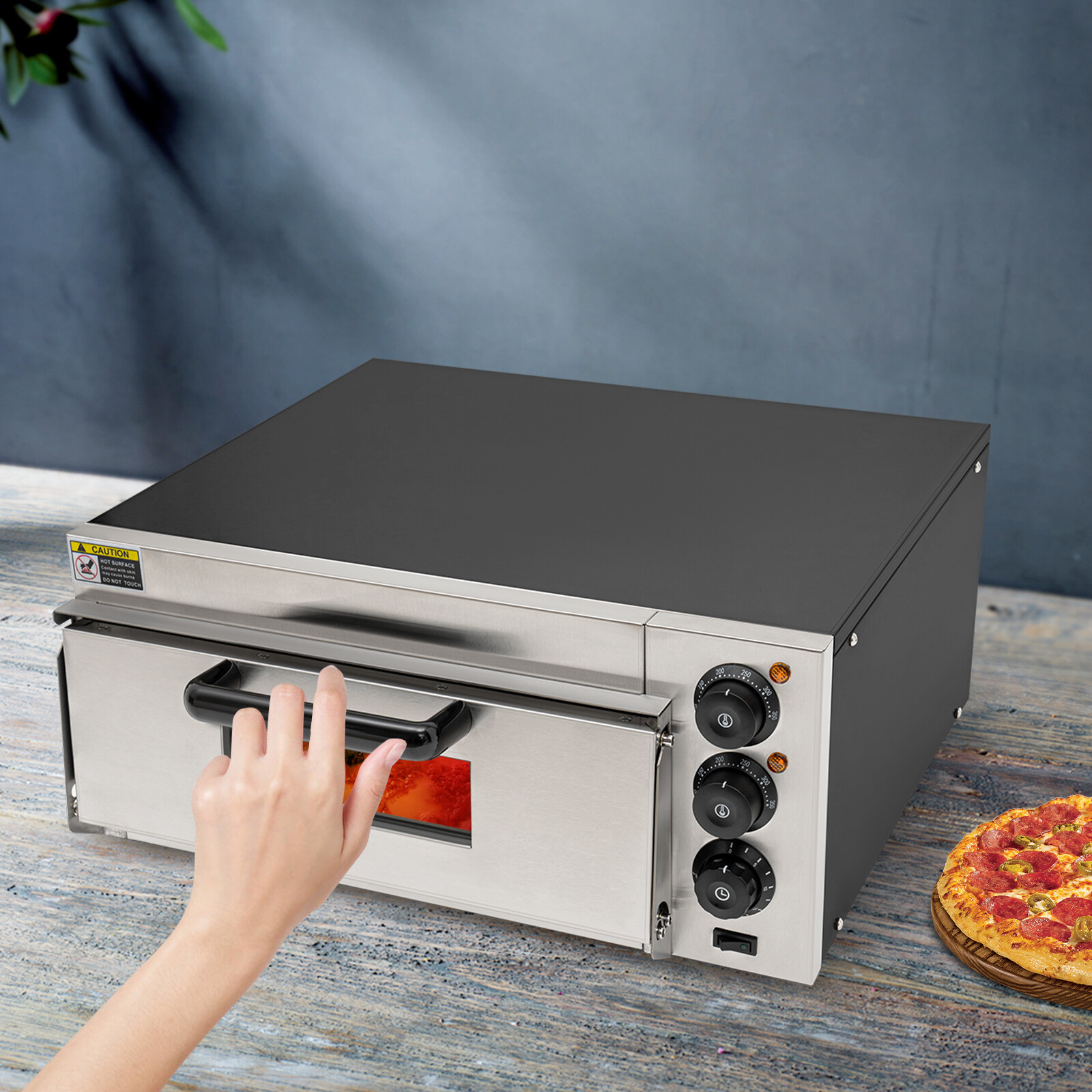 Indoor Electric Countertop Pizza Oven 1800w 20l/5.28gal Commercial Pizza Oven
