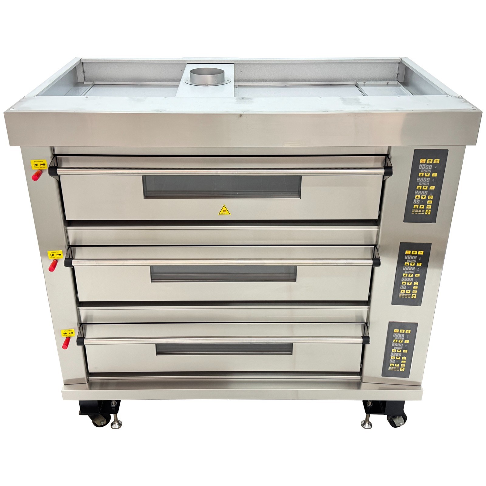 3 Decks Commercial Electric Bread Pizza Baking Oven Movable Toaster 220V 5-400˚C