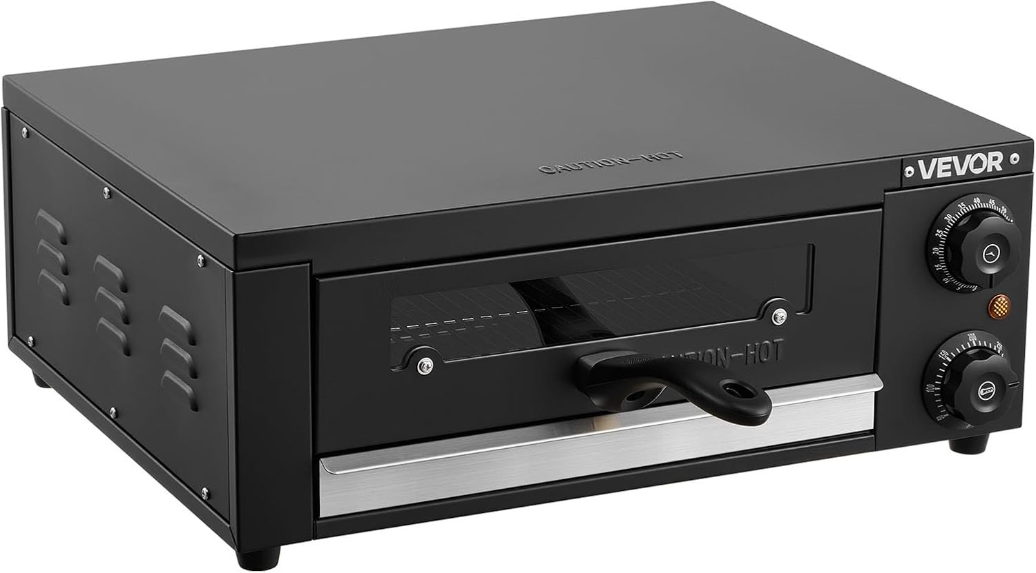 Electric Pizza Oven, 12 in Countertop Pizza Oven, 77 to 572°F Temp Range, 1450W