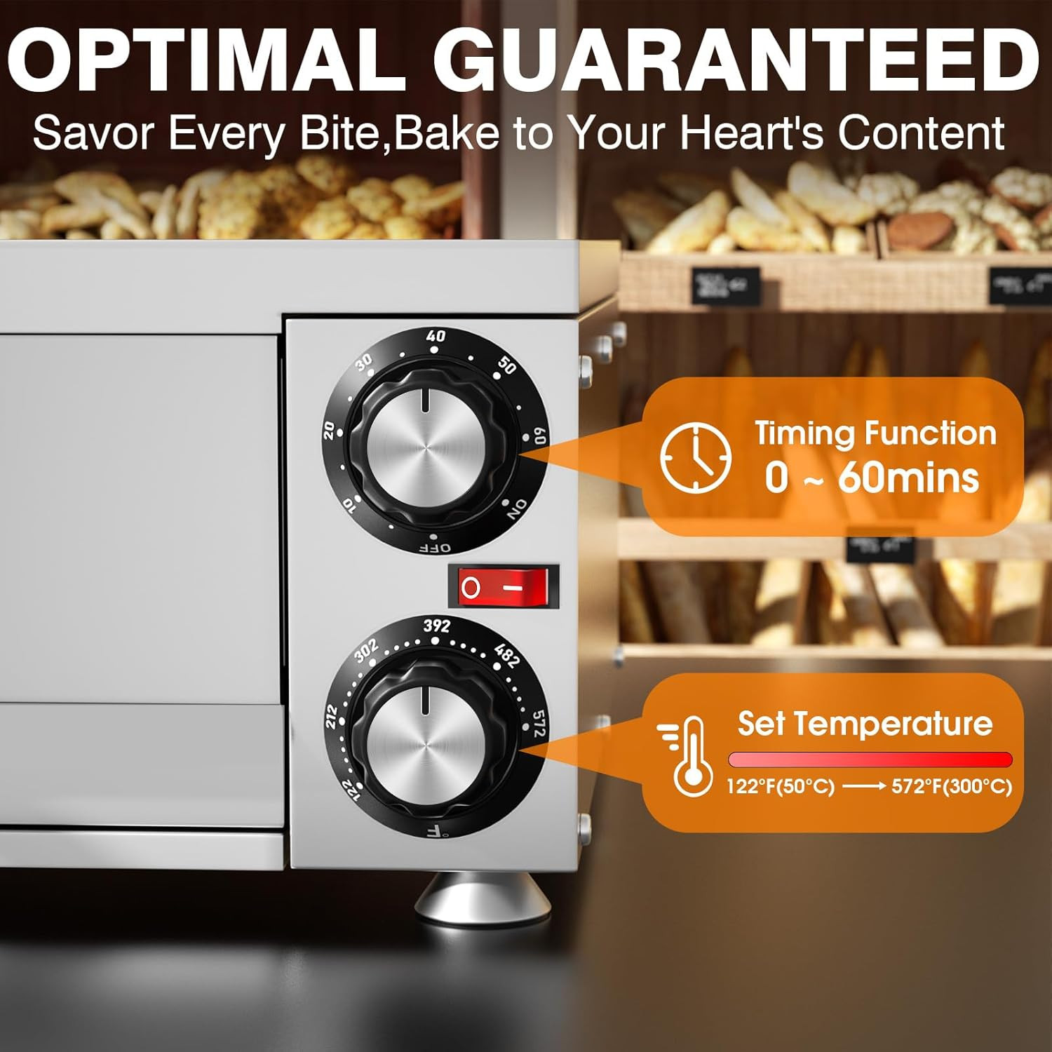 PYY Pizza Oven Indoor Electric Countertop Commercial Pizza Maker with Crumb Tray