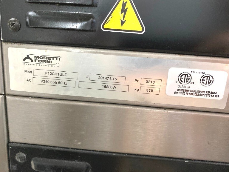 Oven/ Deck 2 Pizza Moretti Forni P12LC8UL Extra Deep 60″Oven w/t Bottom Proofer