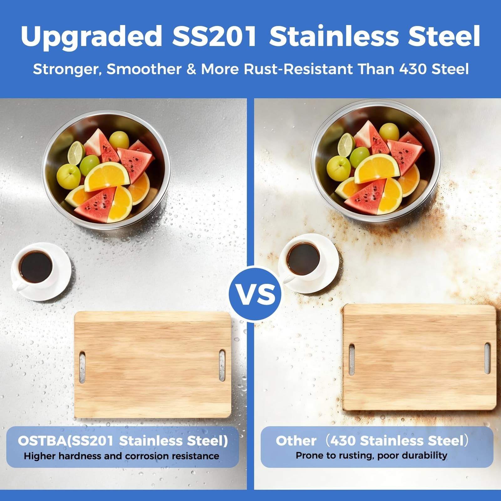 OSTBA Stainless Steel Table for Prep & Work 24×36 Inches, NSF Metal Commercia…