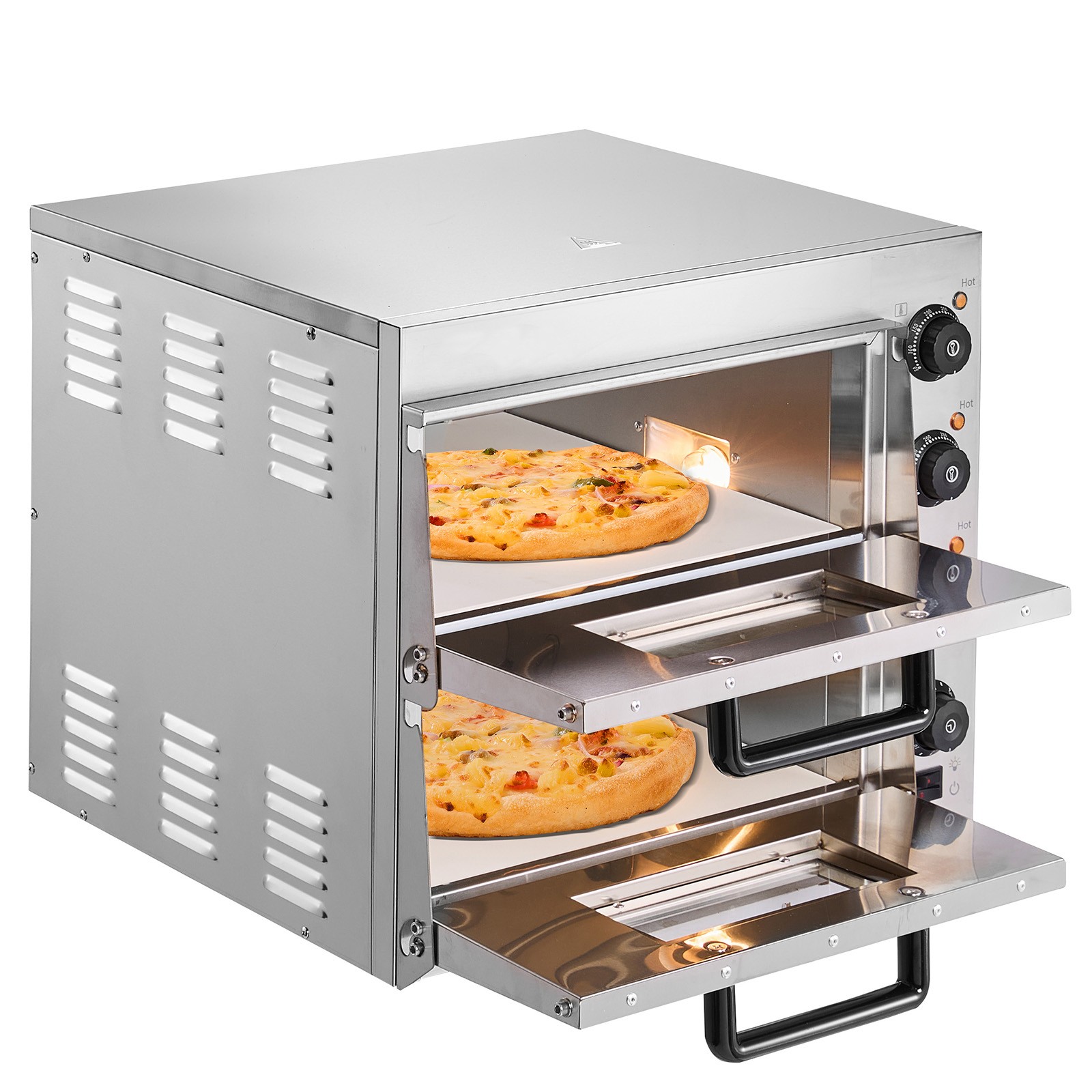 Uimoso Electric Double Deck Countertop Pizza Oven for 16-Inch Pizzas