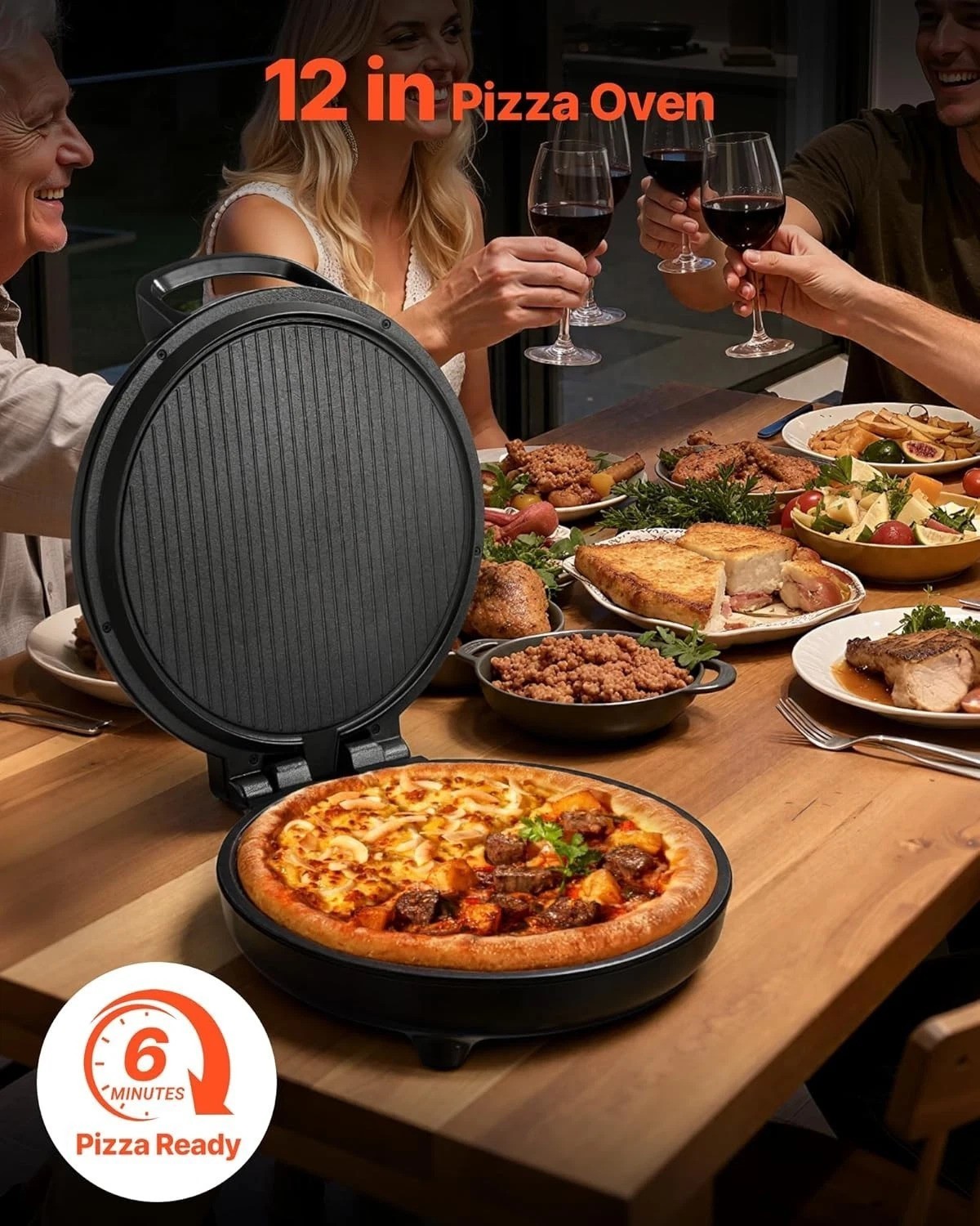 Bake and Grill with 1200W Electric Pizza Maker – Versatile and Easy to Use