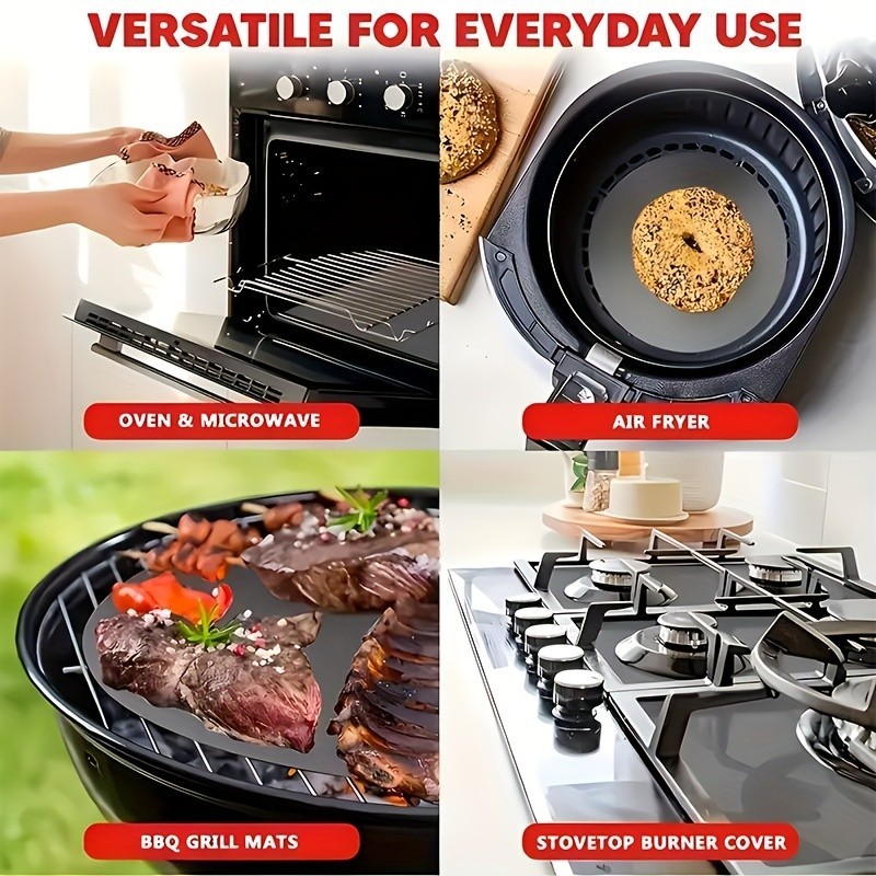 Pack of 5 Large Thick Non Stick Oven Liners Mat Heavy Duty