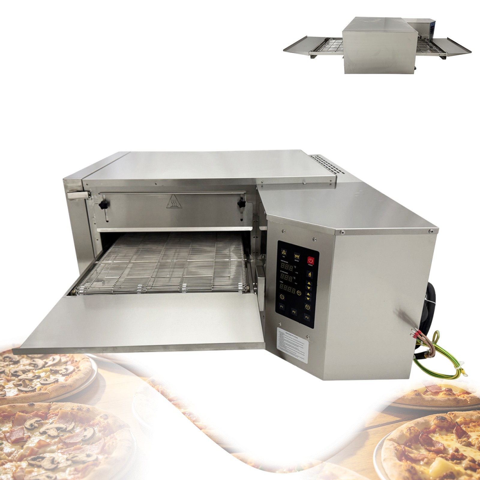 220V Commercial Large-Scale Crawler-Type Electric Pizza Oven Hot Air Oven 3PH