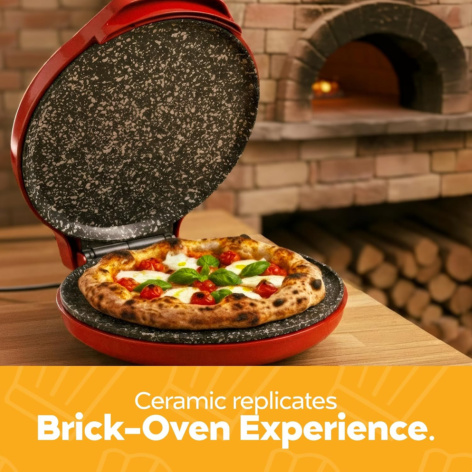 Countertop Pizza Maker, 1450W Mini Pizza Oven, Pizza Maker Oven with 12″ Non-Sti