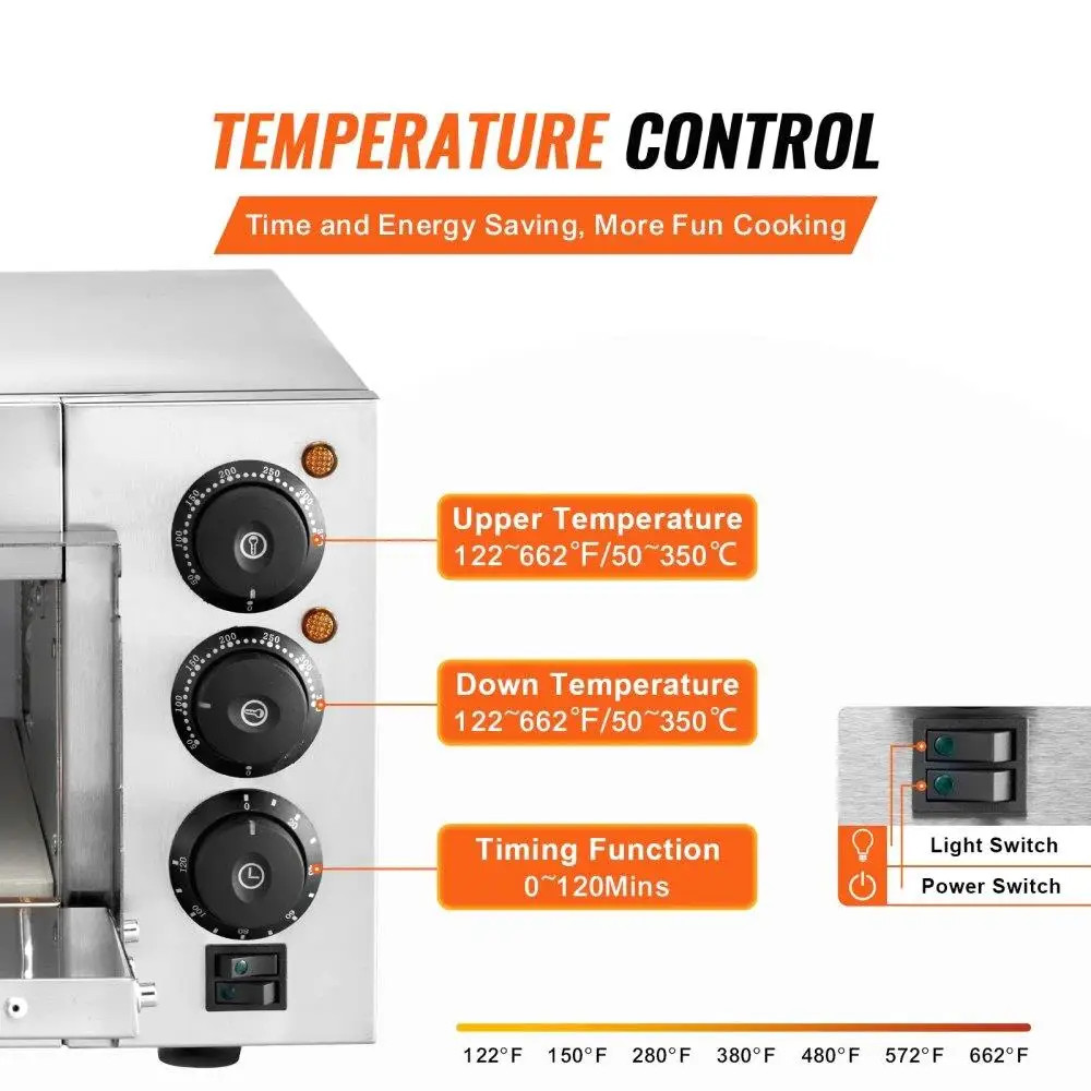Commercial Pizza Oven (electric) Suitable for 14-inch Pizzas, Ideal for Home Use