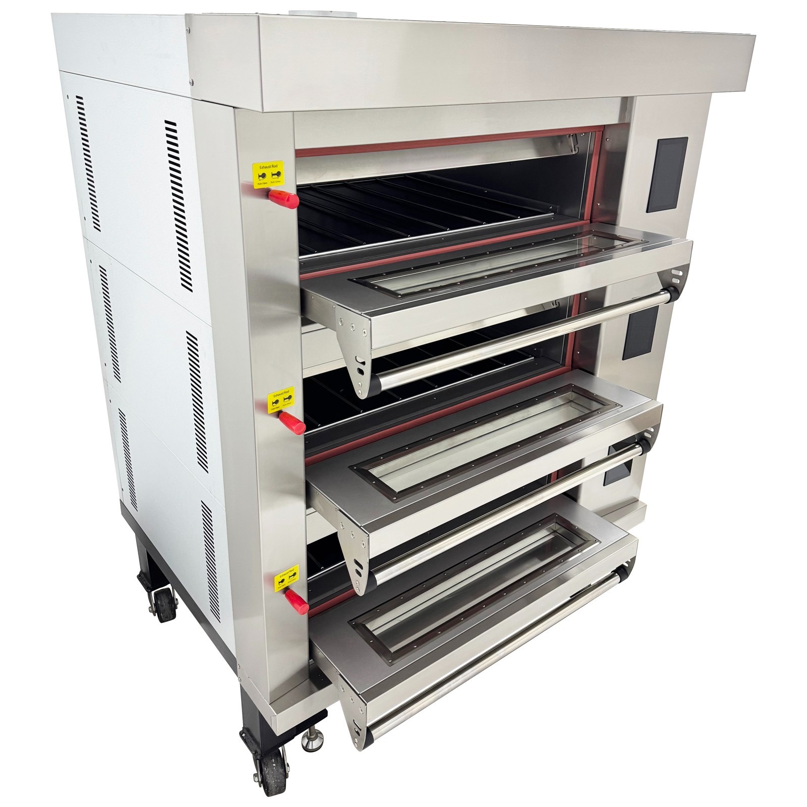220V 19.8KW 3PH Movable Electric Pizza Oven LCD Touch Screen 3-Layer Pizza Oven