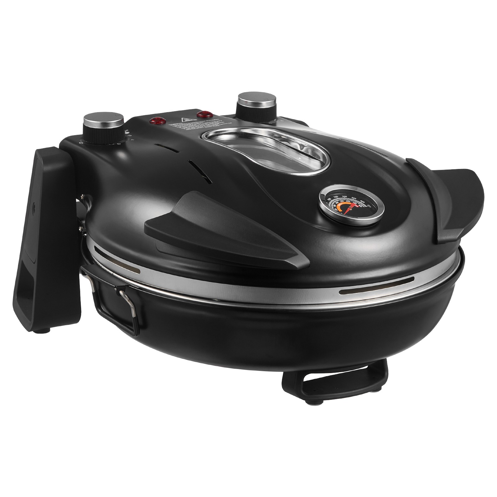Uimoso 12-Inch Electric Countertop Pizza Oven, 1200W for Home Use (Black)