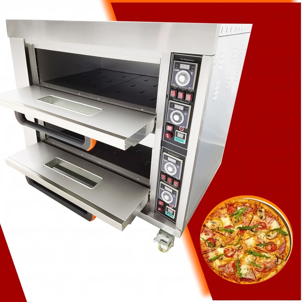 220V Three-phase Portable Commercial Electric Pizza Oven Two-layer Bread Oven