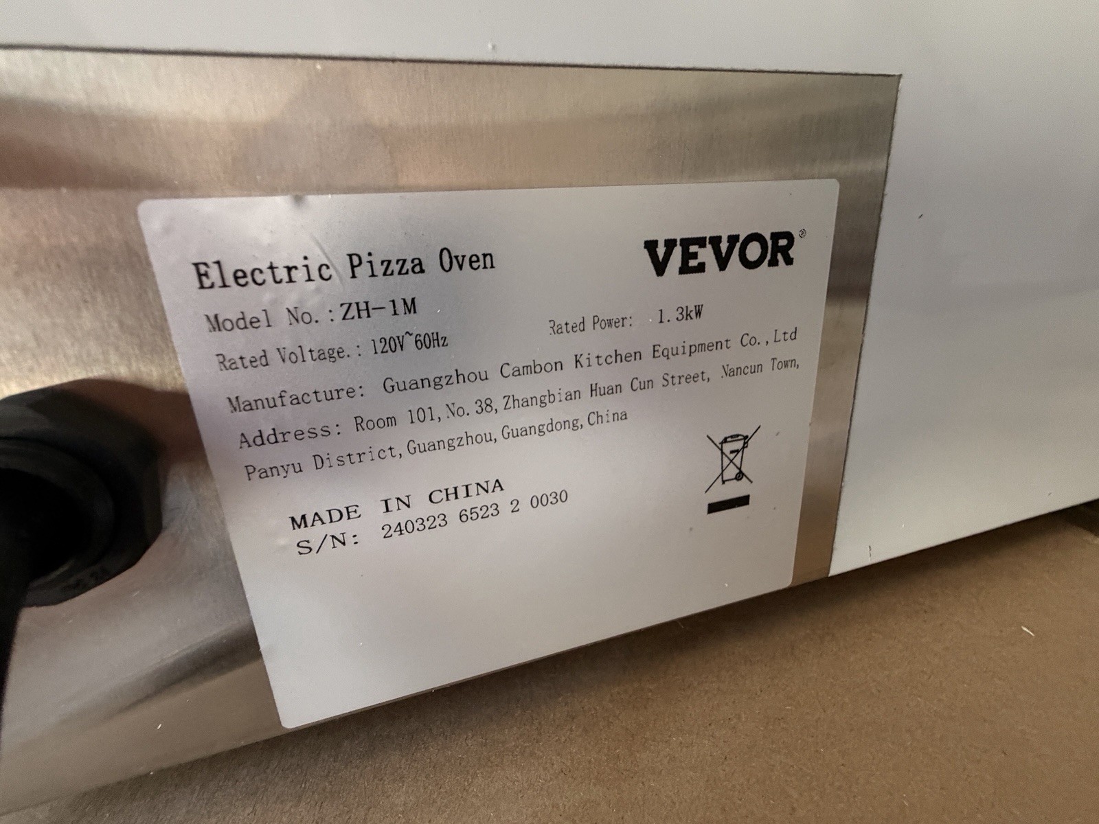 VEVOR Electric Countertop Pizza Oven 16-inch 1700W with Adjustable Temp and Time