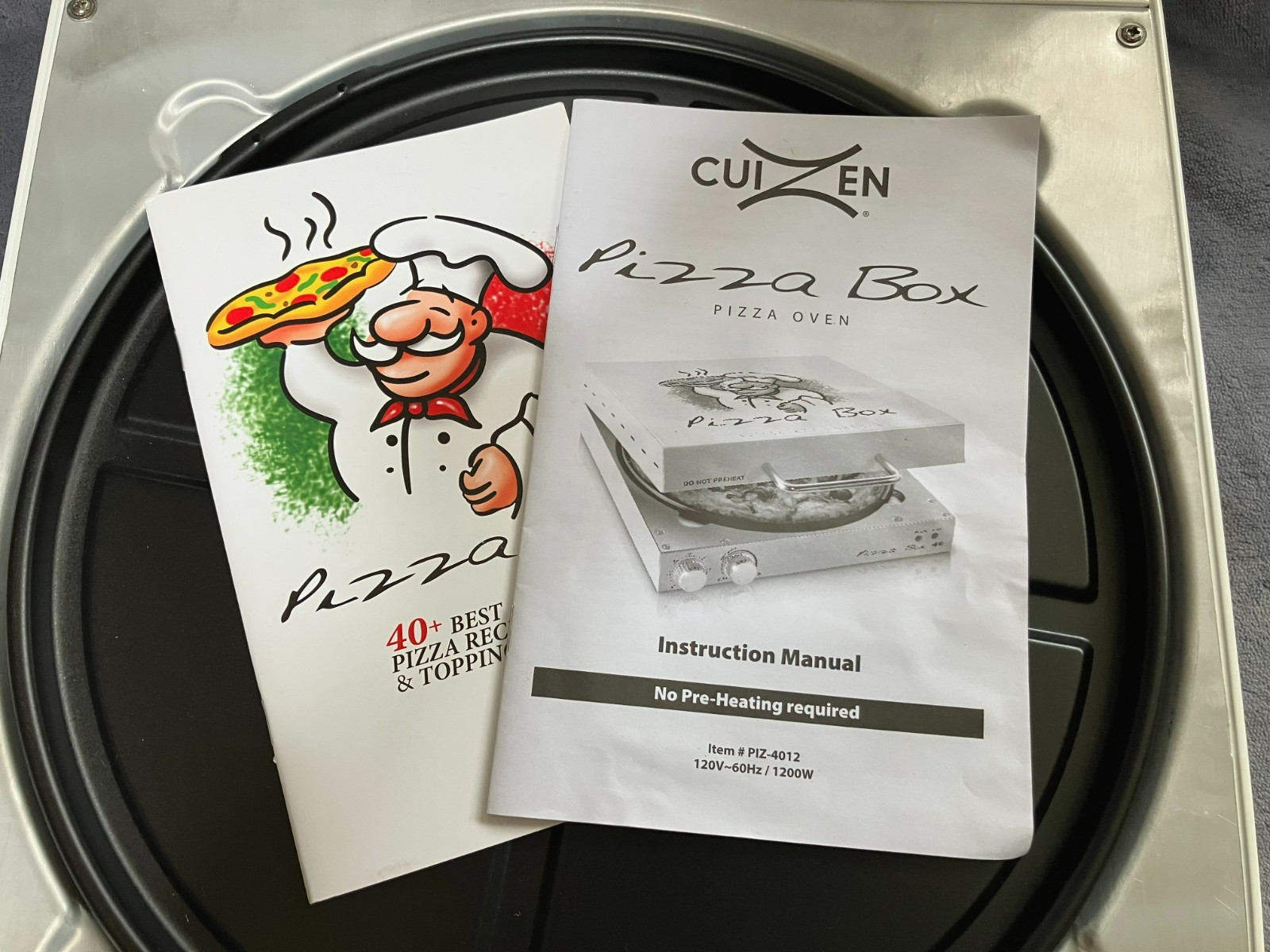 Cuizen Pizza Box Countertop Pizza Oven with 12″ PIZ-4012 + Manual & Recepies